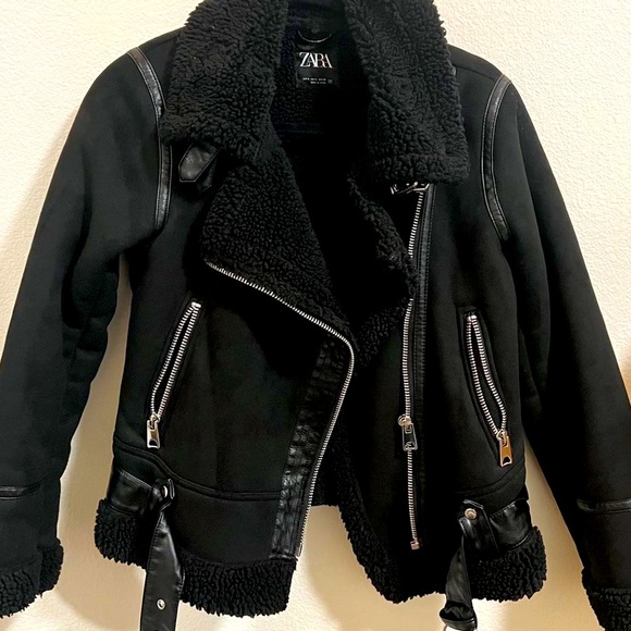 Jackets & Blazers - Zara suede moto jacket medium